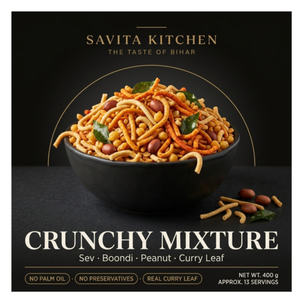 Crunchy Mixture Namkeen — Sev, Boondi, Peanut & Curry Leaf