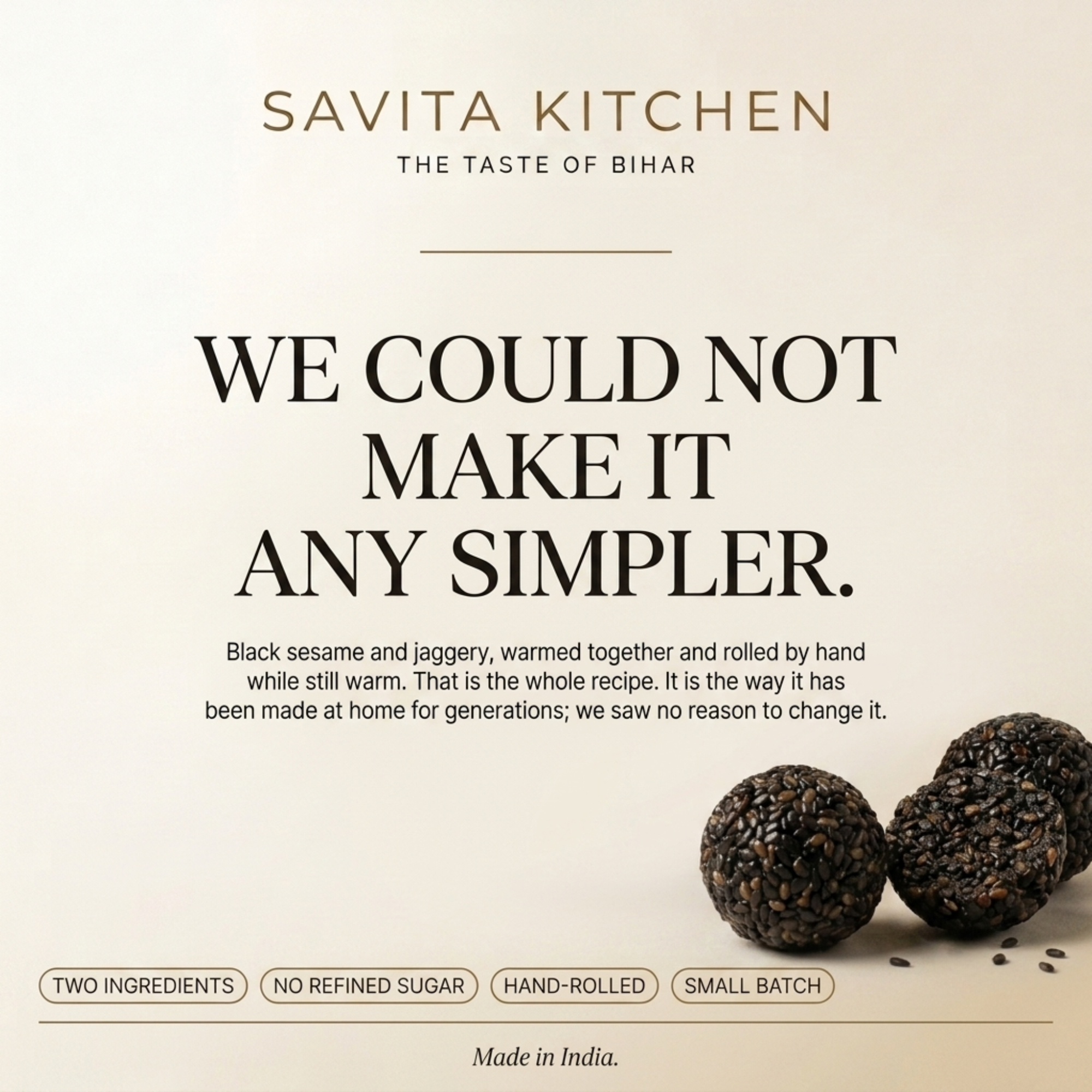 Kala Til Laddu — Black Sesame & Jaggery Laddu - Image 8