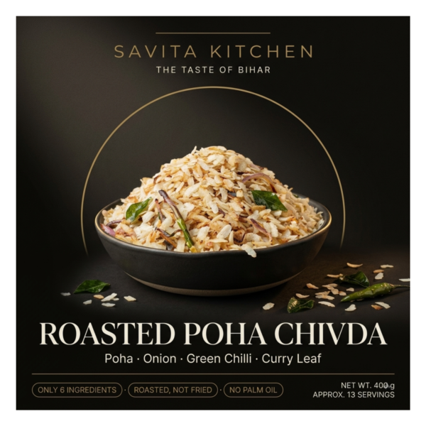 Roasted Poha Chivda — Six-Ingredient Poha Namkeen in Mustard Oil